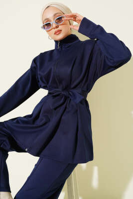 Bel Pensli Kuşaklı Scuba İkili Takım Lacivert - İkili Takım