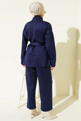 Bel Pensli Kuşaklı Scuba İkili Takım Lacivert - İkili Takım