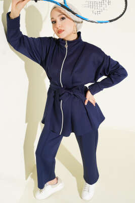 Bel Pensli Kuşaklı Scuba İkili Takım Lacivert