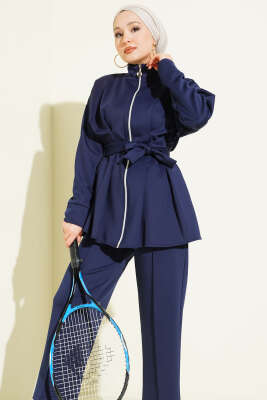 Bel Pensli Kuşaklı Scuba İkili Takım Lacivert - İkili Takım