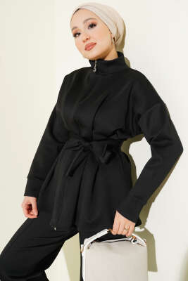 Bel Pensli Kuşaklı Scuba İkili Takım Siyah - İkili Takım