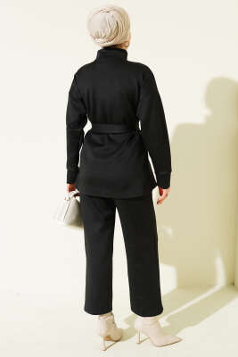 Bel Pensli Kuşaklı Scuba İkili Takım Siyah - İkili Takım