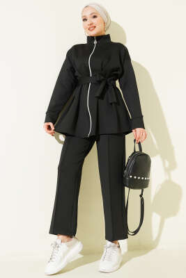 Bel Pensli Kuşaklı Scuba İkili Takım Siyah 