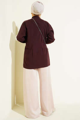 Bel Pensli Modal Gömlek Bordo - Gömlek