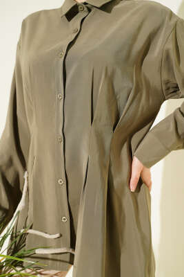 Bel Pensli Modal Gömlek Haki - Gömlek