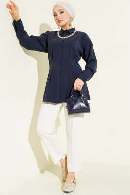 Bel Pensli Modal Gömlek Lacivert - Gömlek