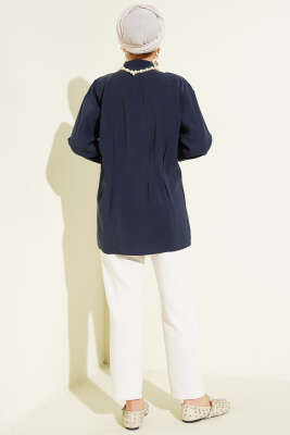 Bel Pensli Modal Gömlek Lacivert - Gömlek