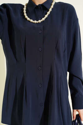 Bel Pensli Modal Gömlek Lacivert - Gömlek