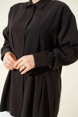 Bel Pensli Modal Gömlek Siyah - Gömlek