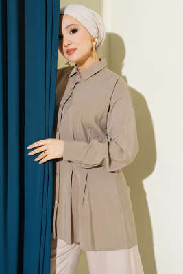 Bel Pensli Modal Gömlek Vizon - DESTİNA