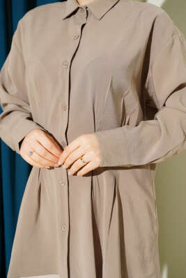 Bel Pensli Modal Gömlek Vizon - Gömlek