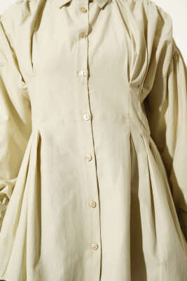 Bel Pensli Poplin Gömlek Çağla Yeşili - Gömlek