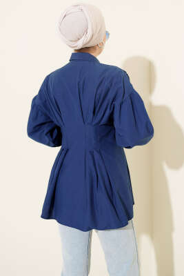 Bel Pensli Poplin Gömlek Lacivert - Gömlek