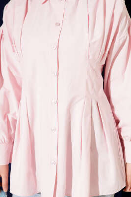 Bel Pensli Poplin Gömlek Pembe - Gömlek