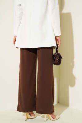 Bel Pileli Cepli Pantolon Kahve - Yılın Fırsatı