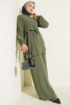 Bel Tünelli Ayrobin Tunik İkili Takım Haki - BIGDART