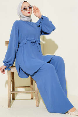 Bel Tünelli Ayrobin Tunik İkili Takım İndigo - BIGDART