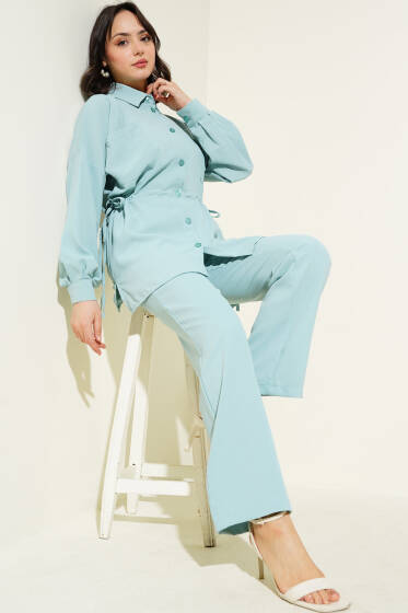 Bel Tünelli Bağcıklı Linda İkili Takım Mint - İkili Takım