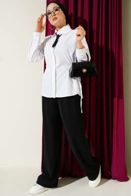 Bel Tünelli Basic Gömlek Beyaz - Gömlek