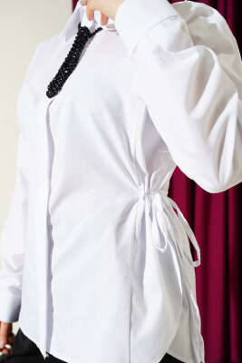 Bel Tünelli Basic Gömlek Beyaz - Gömlek