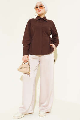 Bel Tünelli Basic Gömlek Kahve - Gömlek
