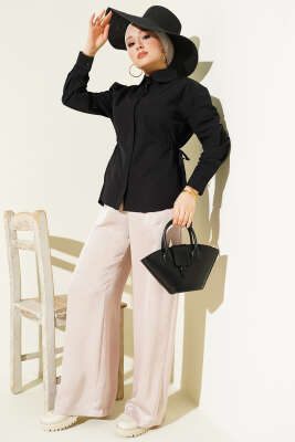 Bel Tünelli Basic Gömlek Siyah - Gömlek