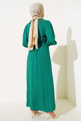 Bel Tünelli Bebe Yaka Elbise Benetton - Tesettür Elbise