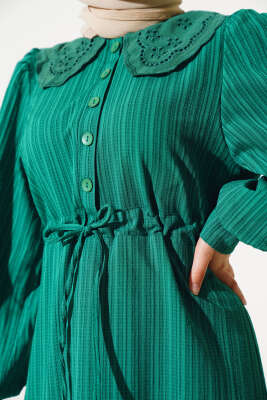 Bel Tünelli Bebe Yaka Elbise Benetton - Tesettür Elbise