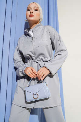 Bel Tünelli Boncuklu Scuba İkili Takım Gri - Scuba Ürünler