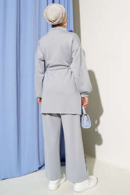 Bel Tünelli Boncuklu Scuba İkili Takım Gri - Scuba Ürünler