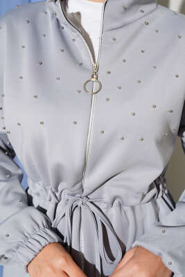 Bel Tünelli Boncuklu Scuba İkili Takım Gri - Scuba Ürünler