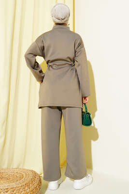 Bel Tünelli Boncuklu Scuba İkili Takım Vizon - Scuba Ürünler