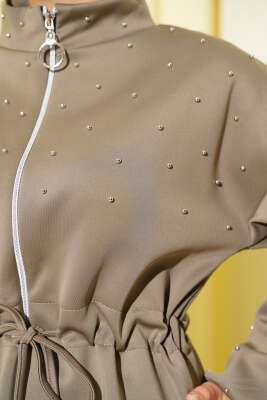 Bel Tünelli Boncuklu Scuba İkili Takım Vizon - Scuba Ürünler