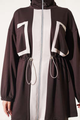Bel Tünelli Cep Garnili İkili Takım Kahve - İkili Takım