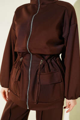 Bel Tünelli Cepli Scuba İkili Takım Kahve - İkili Takım