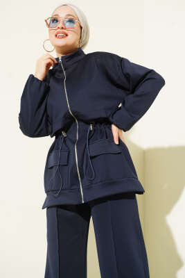 Bel Tünelli Cepli Scuba İkili Takım Lacivert - İkili Takım