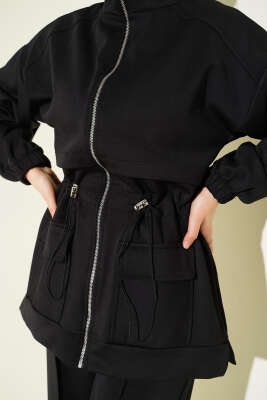 Bel Tünelli Cepli Scuba İkili Takım Siyah - İkili Takım