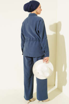 Bel Tünelli Çift Cepli İkili Takım Lacivert - İkili Takım