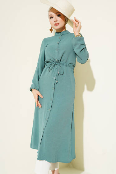 Bel Tünelli Düğmeli Ayrobin Kap Çağla Yeşili - Dış Giyim&Mont