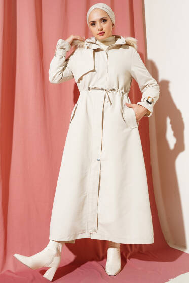 Bel Tünelli Fermuarlı Kaban Taş - Kaban