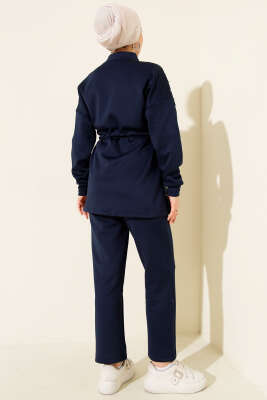 Bel Tünelli İncili Scuba İkili Takım Lacivert - İkili Takım