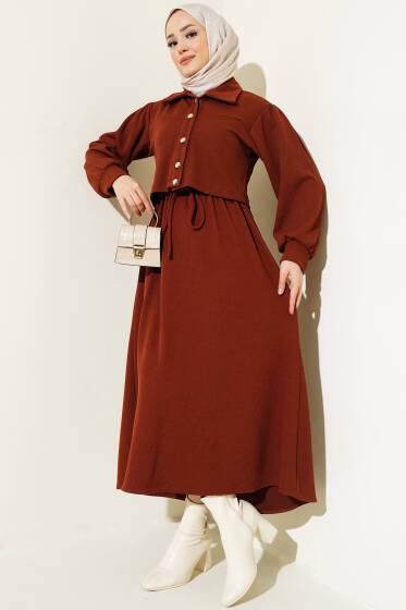 Bel Tünelli Jileli İkili Takım Kahve - İkili Takım