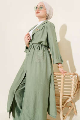 Bel Tünelli Kap İkili Takım Çağla Yeşili - İkili Takım