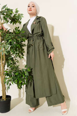 Bel Tünelli Kap İkili Takım Haki - NESSİA