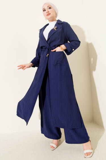 Bel Tünelli Kap İkili Takım Lacivert - İkili Takım