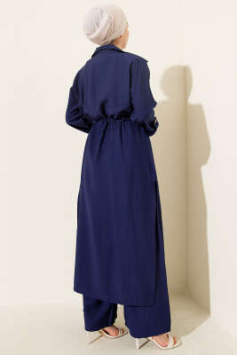 Bel Tünelli Kap İkili Takım Lacivert - İkili Takım