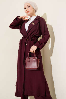 Bel Tünelli Kap İkili Takım Mürdüm - NESSİA