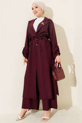 Bel Tünelli Kap İkili Takım Mürdüm - İkili Takım