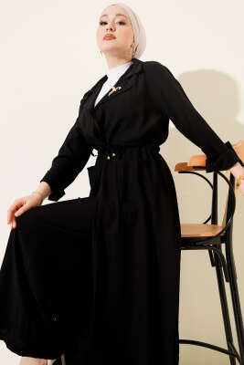 Bel Tünelli Kap İkili Takım Siyah - NESSİA