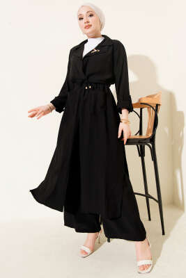 Bel Tünelli Kap İkili Takım Siyah - İkili Takım